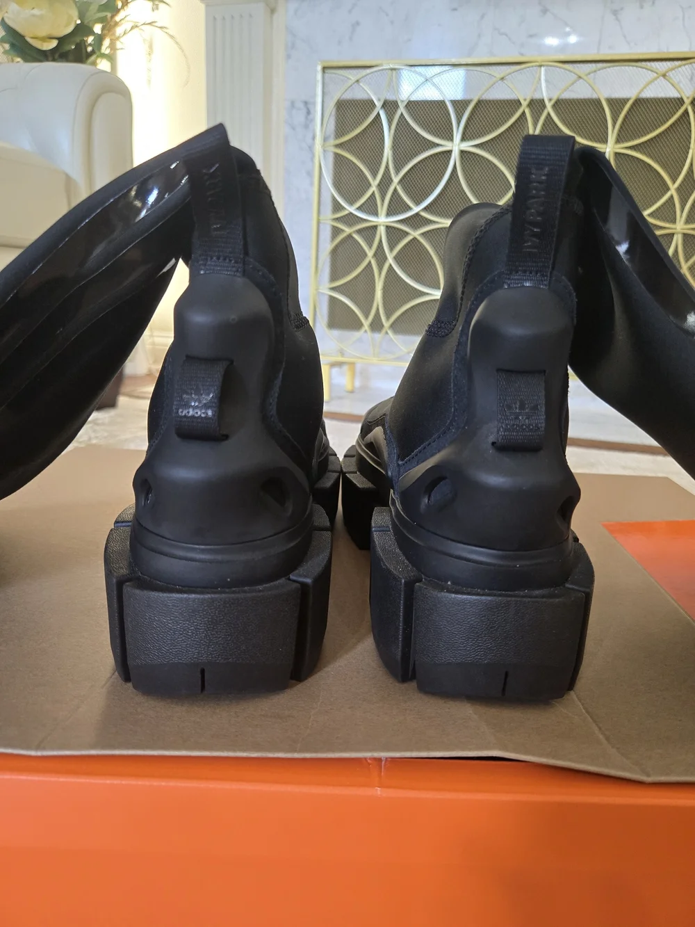 Ivy Park x Adidas Women's Super Sleek Long Boots Over-The-Knee Noir Size 8